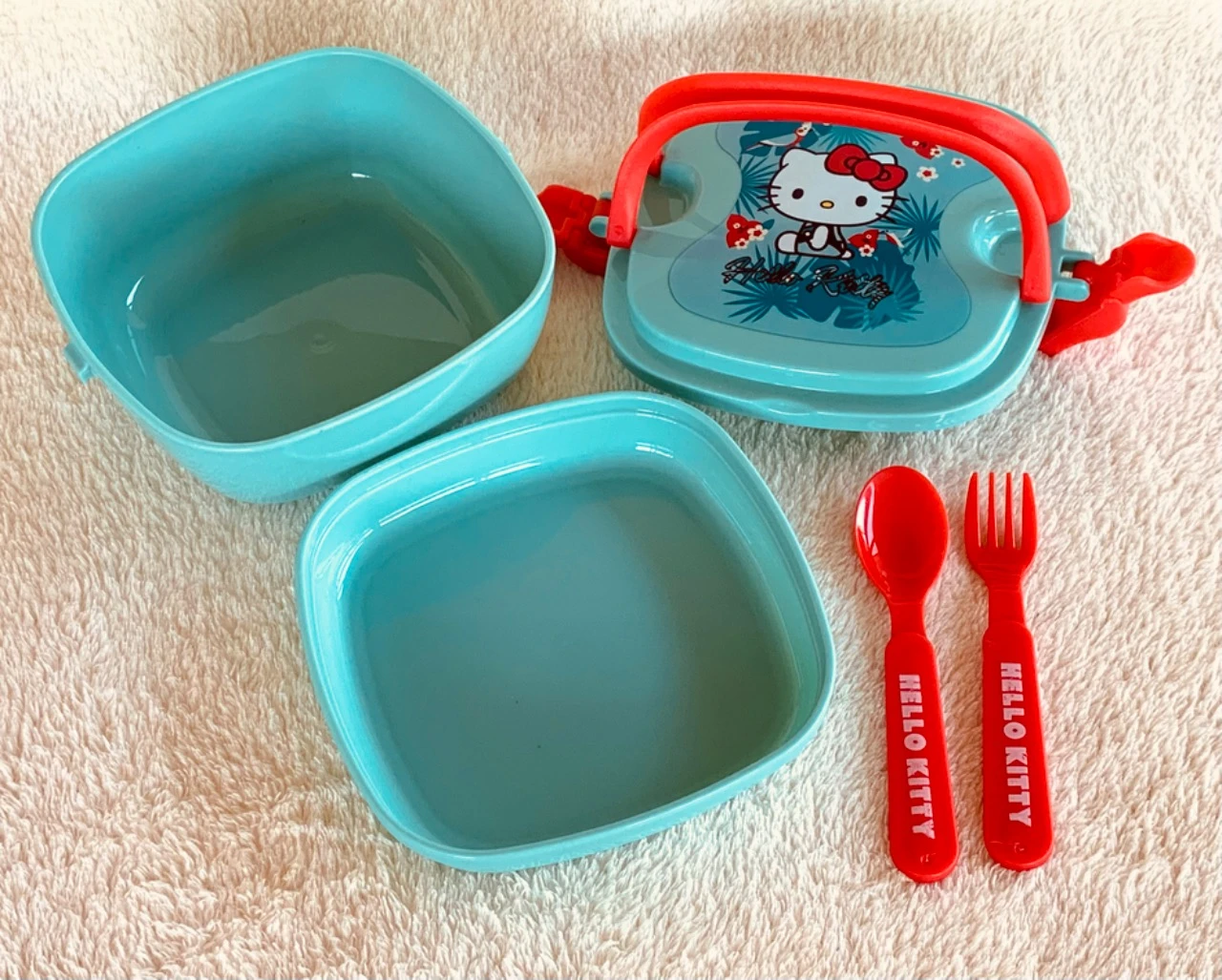 Caja de aperitivos Hello Kitty verde turquesa/rojo Sanrio – photo 4